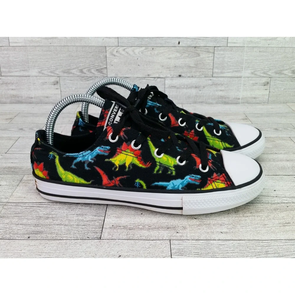 Converse Chuck Taylor All Star Colorful Dinosaurs Shoes Sneakers Kids Size 3
